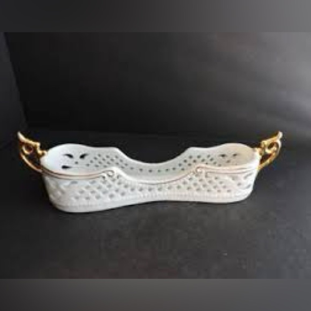 Vintage Porcelain Treasures Flatware or Silverware Caddy Holder